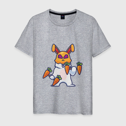 Мужская футболка хлопок Кролик - атлет, цвет меланж