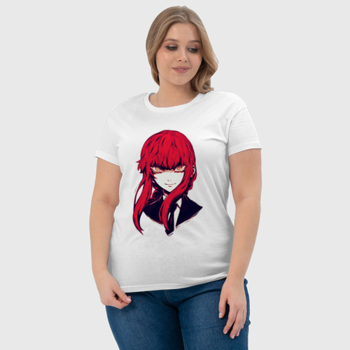 Женская футболка хлопок с принтом Прекрасная Макима - Человек бензопила, фото #4