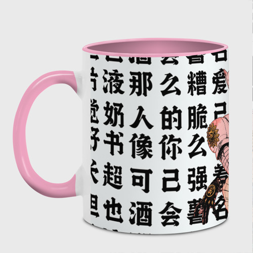 Кружка с полной запечаткой Кирай Йошикаге - JoJo, цвет белый + розовый - фото 2