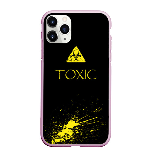 Чехол для iPhone 11 Pro Max матовый Toxic - Биологическая опасность, цвет розовый