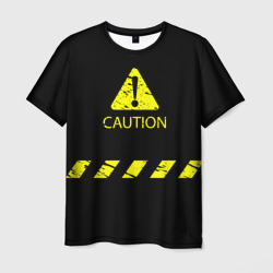 Мужская футболка 3D Caution - Осторожно опасность