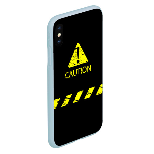 Чехол для iPhone XS Max матовый с принтом CAUTION - Осторожно опасность, вид сбоку #3