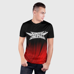 Мужская футболка 3D Slim Babymetal red plasma - фото 2