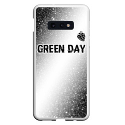 Чехол для Samsung S10E Green Day glitch на светлом фоне: символ сверху