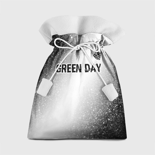 Подарочный 3D мешок Green Day glitch на светлом фоне: символ сверху