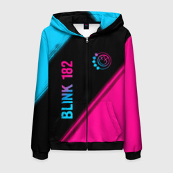 Мужская толстовка 3D на молнии Blink 182 - neon gradient: надпись, символ