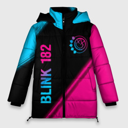 Женская зимняя куртка Oversize Blink 182 - neon gradient: надпись, символ