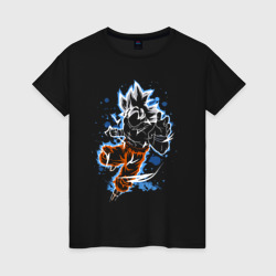 Женская футболка хлопок Dragon Ball - Son Goku - neon