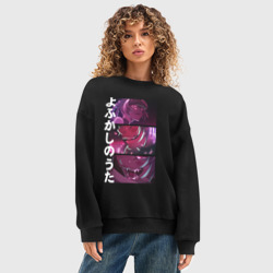 Женский свитшот oversize без начеса хлопок Vampire Nazuna Nanakusa - фото 2