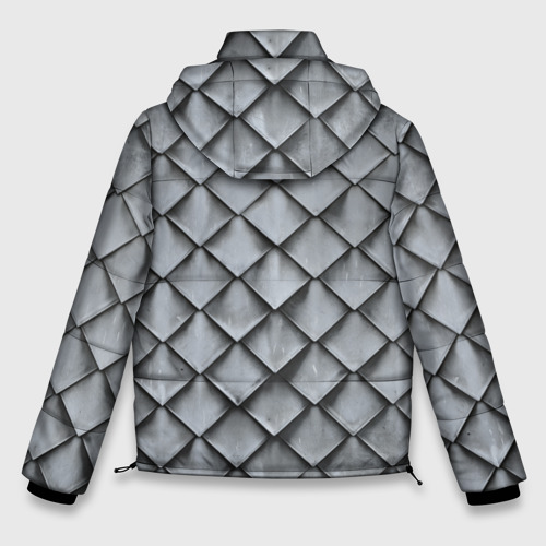 Мужская зимняя куртка 3D Металлическая черепица - текстура, цвет черный - фото 2
