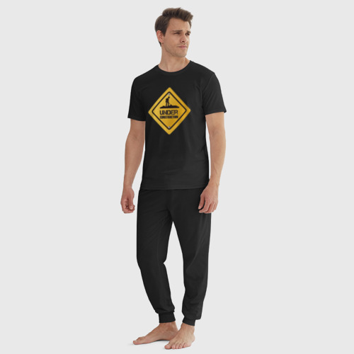 Мужская пижама хлопок Знак - в разработке, цвет черный - фото 5