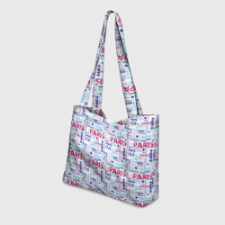 Пляжная сумка 3D Парижская бумага с надписями - текстура - фото 2