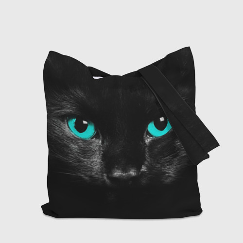 Шоппер 3D Чёрный кот с бирюзовыми глазами - фото 5