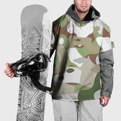 Накидка на куртку 3D Камуфляж зимний лес крупный