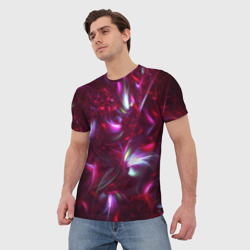 Мужская футболка 3D Светящиеся перья - красный цвет - фото 2