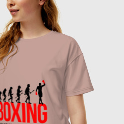 Женская футболка хлопок Oversize Boxing evolution - фото 2