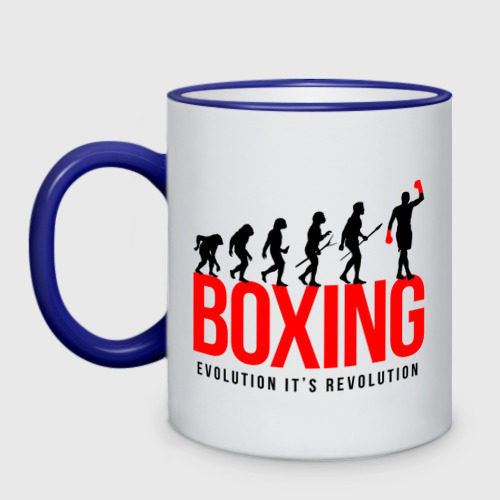 Кружка двухцветная Boxing evolution, цвет Кант синий