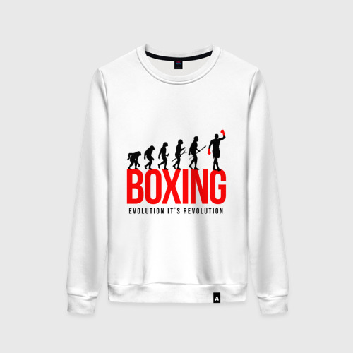 Женский свитшот хлопок Boxing evolution, цвет белый