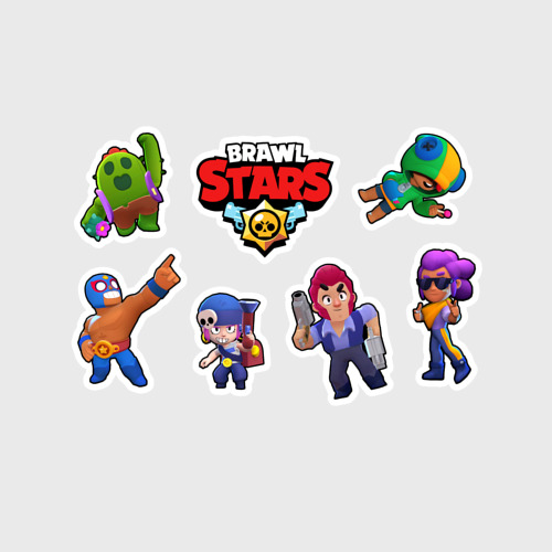 Набор наклеек с принтом Characters Brawl Stars, вид спереди №1