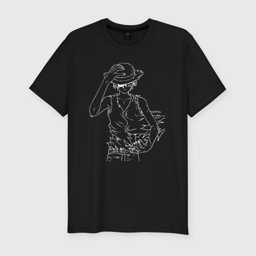Мужская футболка хлопок Slim Anime one piece art, цвет черный
