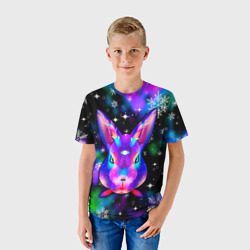 Детская футболка 3D Неоновый кролик - фото 2
