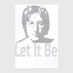 Магнитный плакат 2Х3 Портрет Джона Леннона и текст песни Let It Be
