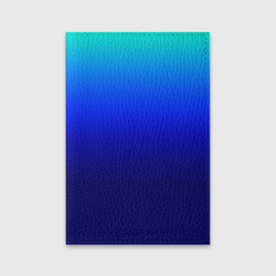 Обложка для паспорта матовая кожа Сине-голубой градиент без рисунка