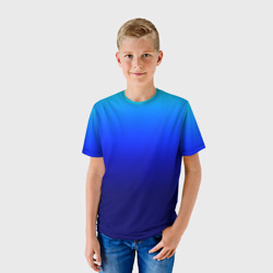 Детская футболка 3D Сине-голубой градиент без рисунка - фото 2