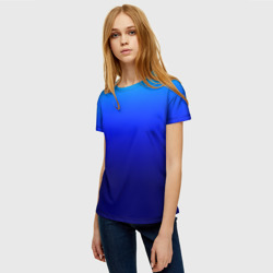 Женская футболка 3D Сине-голубой градиент без рисунка - фото 2
