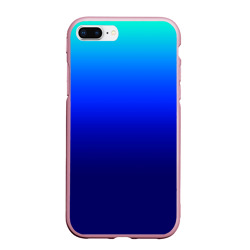Чехол для iPhone 7Plus/8 Plus матовый Сине-голубой градиент без рисунка