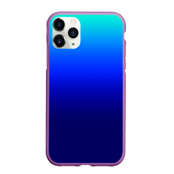 Чехол для iPhone 11 Pro Max матовый Сине-голубой градиент без рисунка