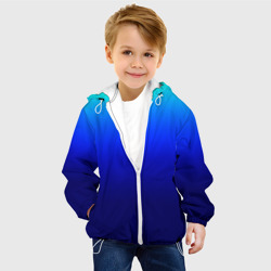 Детская куртка 3D Сине-голубой градиент без рисунка - фото 2