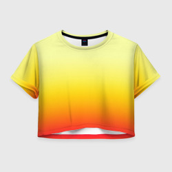 Женская футболка Crop-top 3D Солнечный градиент без рисунка
