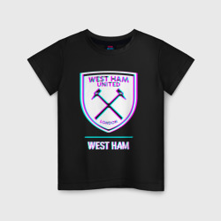 Детская футболка хлопок West Ham FC в стиле glitch