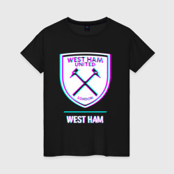 Женская футболка хлопок West Ham FC в стиле glitch