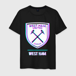 Мужская футболка хлопок West Ham FC в стиле glitch