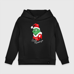 Детское худи Oversize хлопок Merry Christmas, Santa Claus Grinch