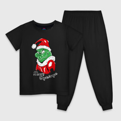 Детская пижама хлопок Merry Christmas, Santa Claus Grinch