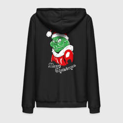 Мужская толстовка на молнии хлопок Merry Christmas, Santa Claus Grinch