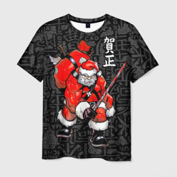 Мужская футболка 3D Santa Claus Samurai