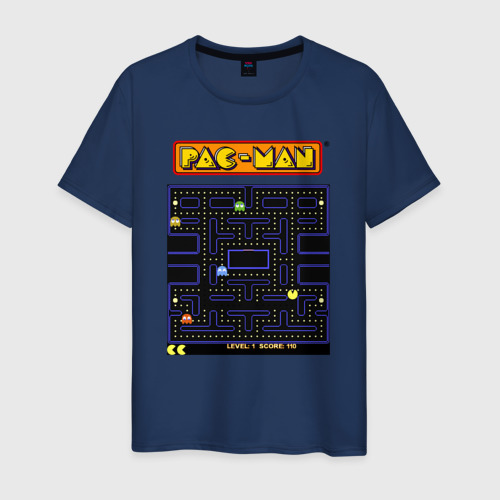 Мужская футболка из хлопка с принтом Pac-Man на ZX-Spectrum, вид спереди №1