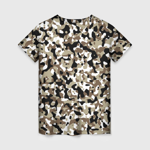 Женская футболка 3D Камуфляж зимний лес - мелкий, цвет 3D печать - фото 2