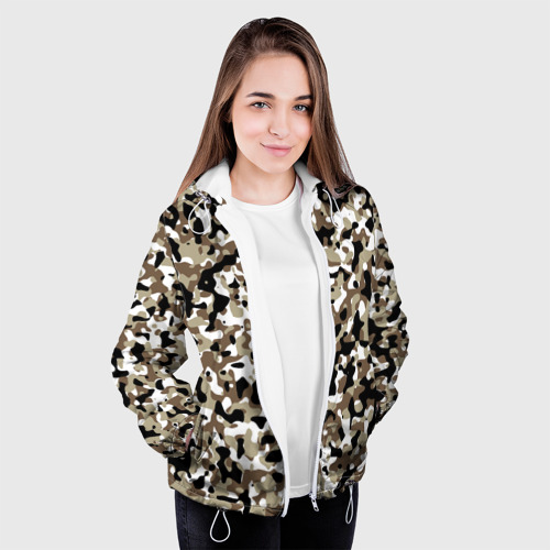 Женская куртка 3D Камуфляж зимний лес - мелкий, цвет белый - фото 4