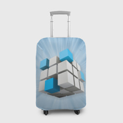 Чехол для чемодана 3D Трёхцветный кубик Рубика