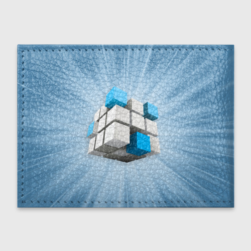 Обложка для студенческого билета Трёхцветный кубик Рубика, цвет синий - фото 2
