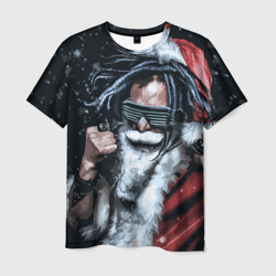 Мужская футболка 3D Cool Santa Rastaman