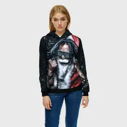 Женская толстовка 3D Крутой Санта Клаус рэпер - фото 2