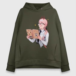 Женское худи Oversize хлопок Пауэр читает книгу