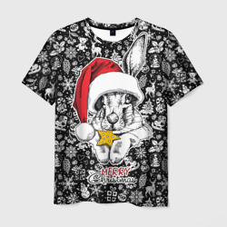 Заяц с печеньем - счастливого Рождества – Мужская футболка 3D с принтом купить со скидкой в -26%