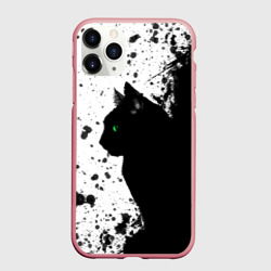Чехол для iPhone 11 Pro Max матовый Черный кот в чернилах